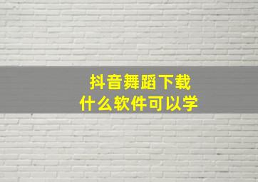 抖音舞蹈下载什么软件可以学