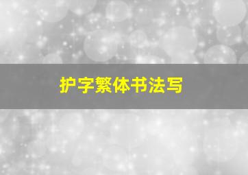 护字繁体书法写