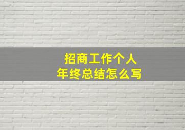 招商工作个人年终总结怎么写