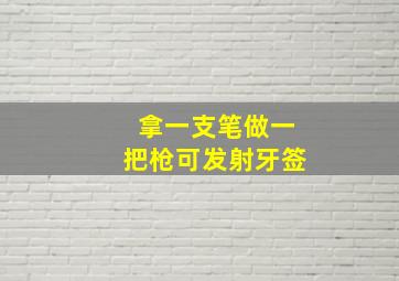 拿一支笔做一把枪可发射牙签