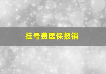 挂号费医保报销