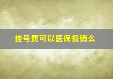 挂号费可以医保报销么