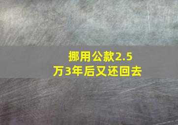 挪用公款2.5万3年后又还回去