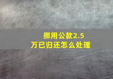 挪用公款2.5万已归还怎么处理