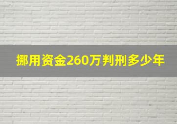 挪用资金260万判刑多少年