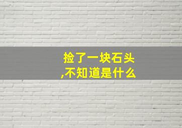 捡了一块石头,不知道是什么