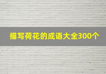 描写荷花的成语大全300个