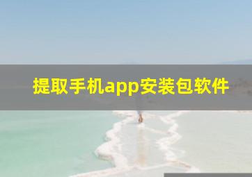 提取手机app安装包软件