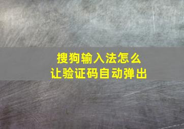 搜狗输入法怎么让验证码自动弹出