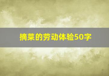 摘菜的劳动体验50字