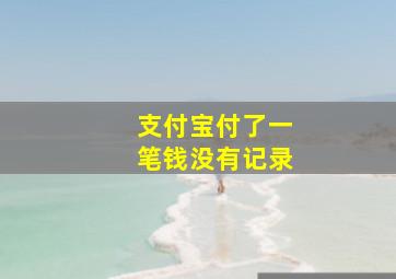 支付宝付了一笔钱没有记录