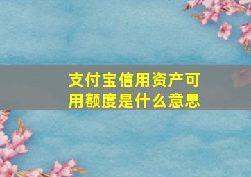 支付宝信用资产可用额度是什么意思