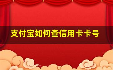 支付宝如何查信用卡卡号