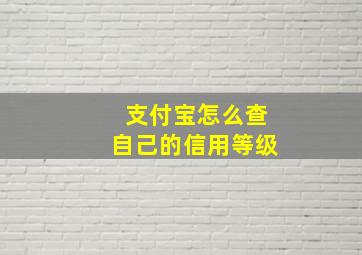 支付宝怎么查自己的信用等级