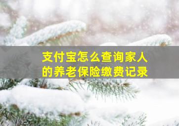 支付宝怎么查询家人的养老保险缴费记录