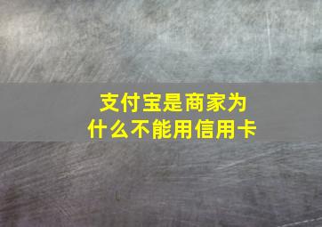 支付宝是商家为什么不能用信用卡