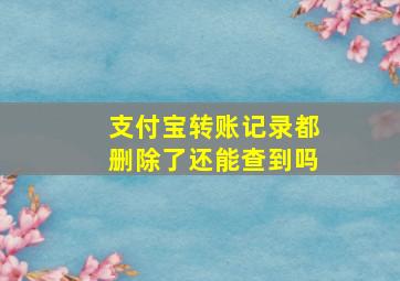 支付宝转账记录都删除了还能查到吗