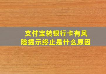 支付宝转银行卡有风险提示终止是什么原因