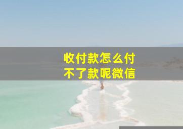 收付款怎么付不了款呢微信