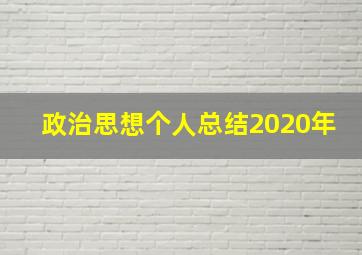 政治思想个人总结2020年