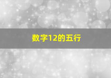 数字12的五行