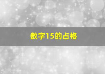 数字15的占格