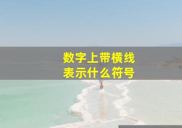 数字上带横线表示什么符号