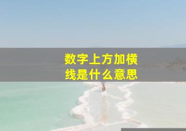 数字上方加横线是什么意思