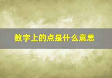 数字上的点是什么意思