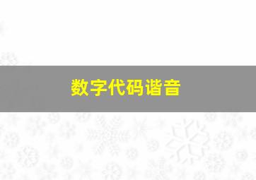 数字代码谐音