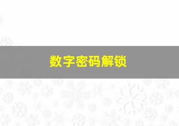 数字密码解锁