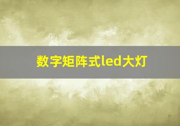 数字矩阵式led大灯