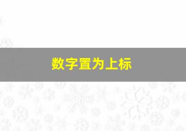 数字置为上标