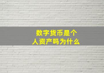 数字货币是个人资产吗为什么