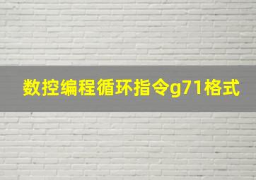 数控编程循环指令g71格式