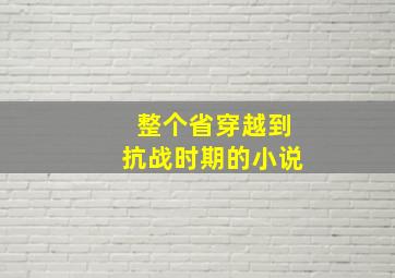 整个省穿越到抗战时期的小说