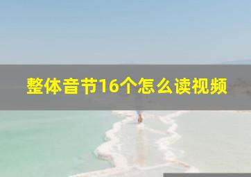 整体音节16个怎么读视频