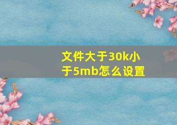 文件大于30k小于5mb怎么设置