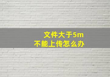 文件大于5m不能上传怎么办