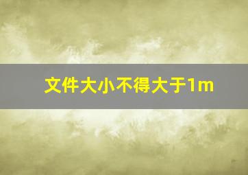 文件大小不得大于1m