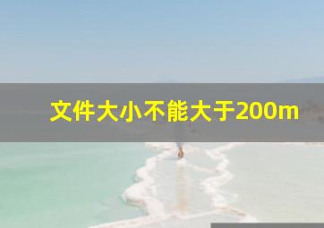 文件大小不能大于200m