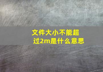 文件大小不能超过2m是什么意思