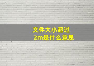 文件大小超过2m是什么意思