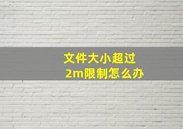 文件大小超过2m限制怎么办