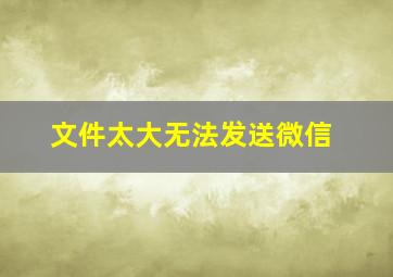 文件太大无法发送微信