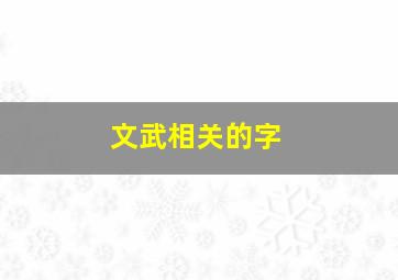 文武相关的字