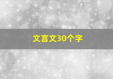 文言文30个字