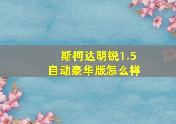 斯柯达明锐1.5自动豪华版怎么样