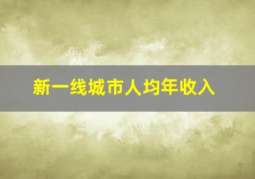 新一线城市人均年收入