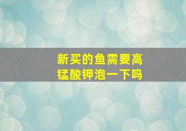 新买的鱼需要高锰酸钾泡一下吗